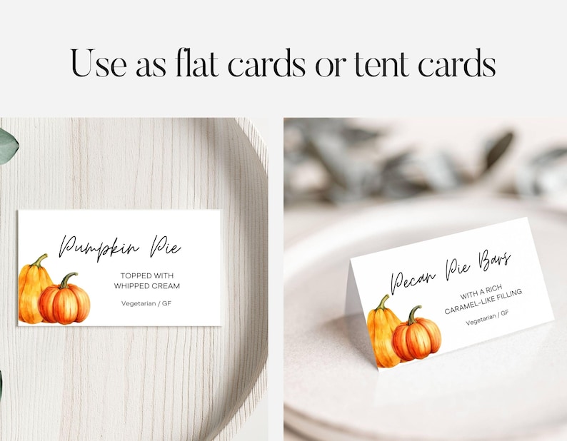 Editable Thanksgiving Food Tent Template, Fall Pumpkin Season Buffet