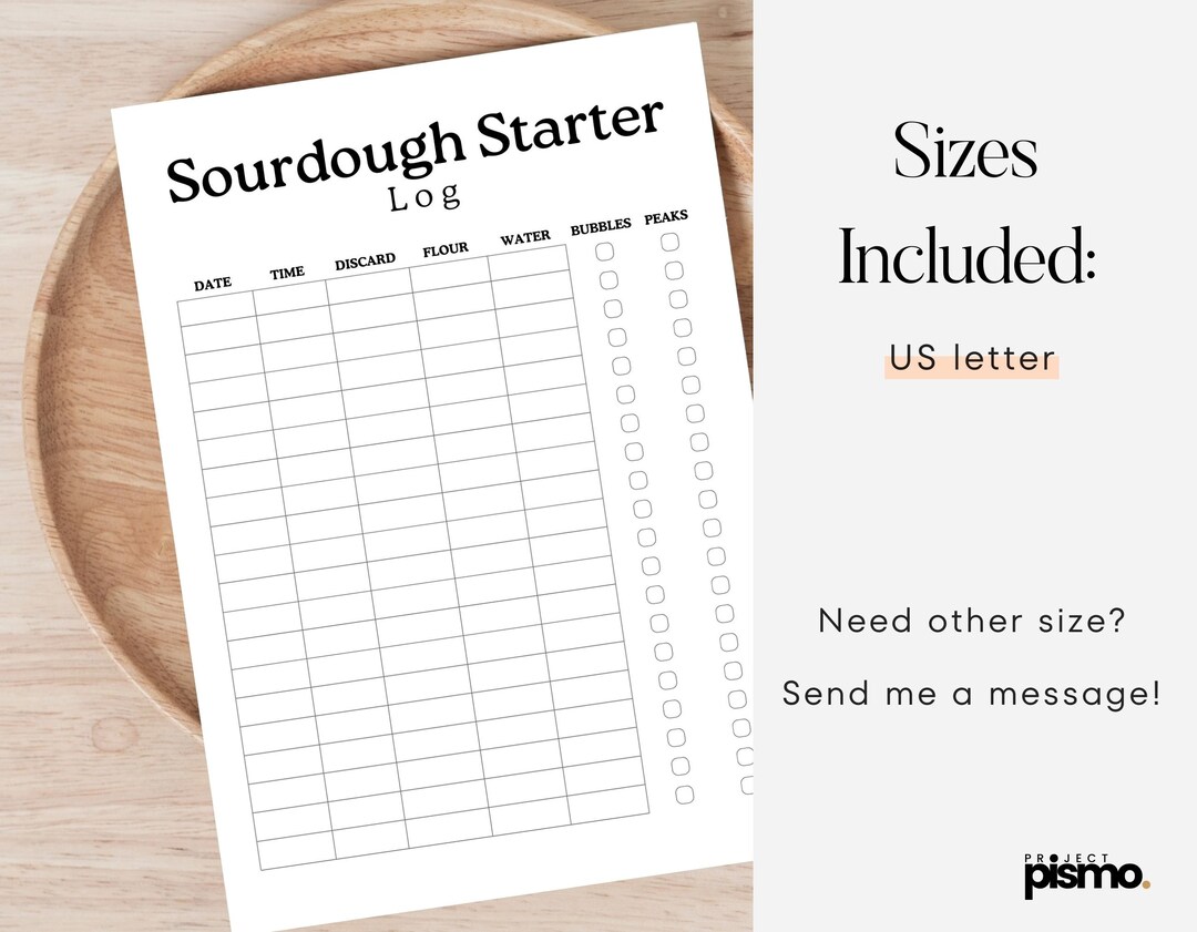 Sourdough Starter Log / Tracker, DIY Sourdough, Homestead Sourdough