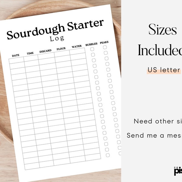 Sourdough Starter Log / Tracker, DIY Sourdough, Homestead Sourdough Checklist, Printable Planner  for Beginner Sourdough Bread Baker,