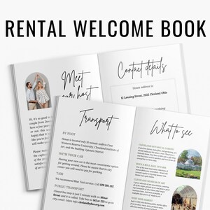Airbnb Welcome Book Template: Modern Guest Guide & Sign Bundle (Canva Editable)