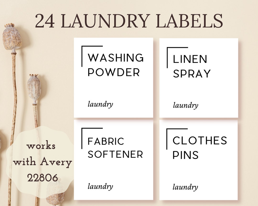Laundry Labels, Minimalistic Home Stickers, Organization of Laundry ...