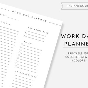 Work Day Planner: Printable Daily To-Do List (PDF)