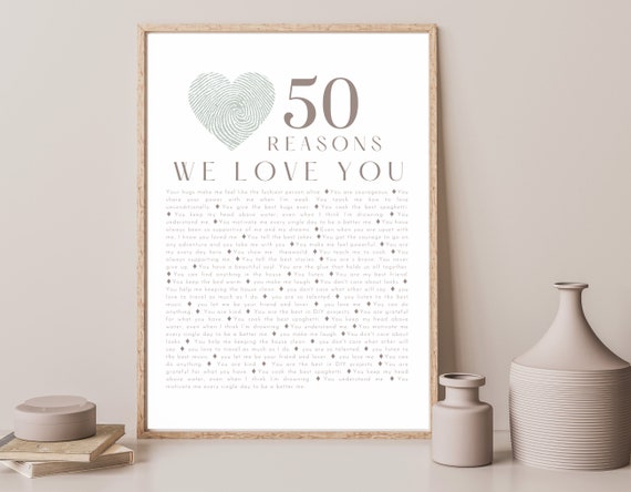 50 Reasons We Love You 40 Reasons Why I Love You Printable - Etsy