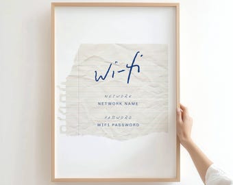 WiFi Password Sign Custom WiFi Cafe Restaurant Home Poster Print - Editable Canva Template (Instant Access) Guest Network Sign for Airbnb