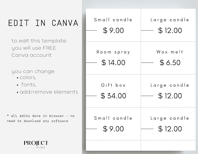 Craft Show Price List and Scan to Pay signs, Editable templates, Local Market Vendor Signs, Craft fair QR code poster, Farmers market booth image 6