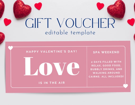 Coupon d'amore personalizzato modificabile, voucher modificabile,  certificato regalo di coppia, regalo romantico per San Valentino, idea last  minute stampabile -  Italia