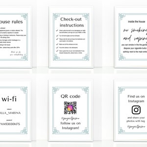 airbnb sign bundle printable, instrukcje wynajmu wakacyjnego w morzu, lista kontrolna wymeldowania vrbo, przewodnik po zasadach domowych, szablon marynistyczny, wi-fi