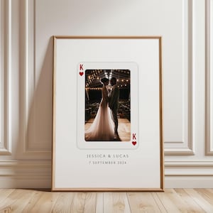 How Lucky Are We Poster Print, Wedding Engagement Anniversary Gift, Keepsake Gift Anniversary Wedding, Customized Couples Photo Card Print