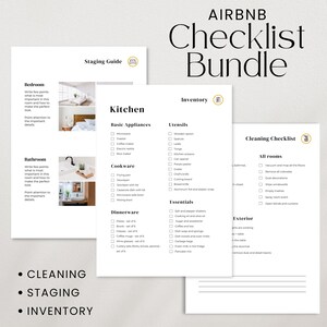 Airbnb Checklist Template Bundle, Editable VRBO Inventory Checklist and Cleaning Checklist Templates, Short Term Rental Staging