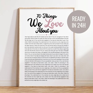 70 dingen die we leuk vinden aan jou print, retro gepersonaliseerde 70e verjaardag afdrukbaar, cadeau voor oma, cadeau voor opa, afdrukbaar cadeau voor vrouwen