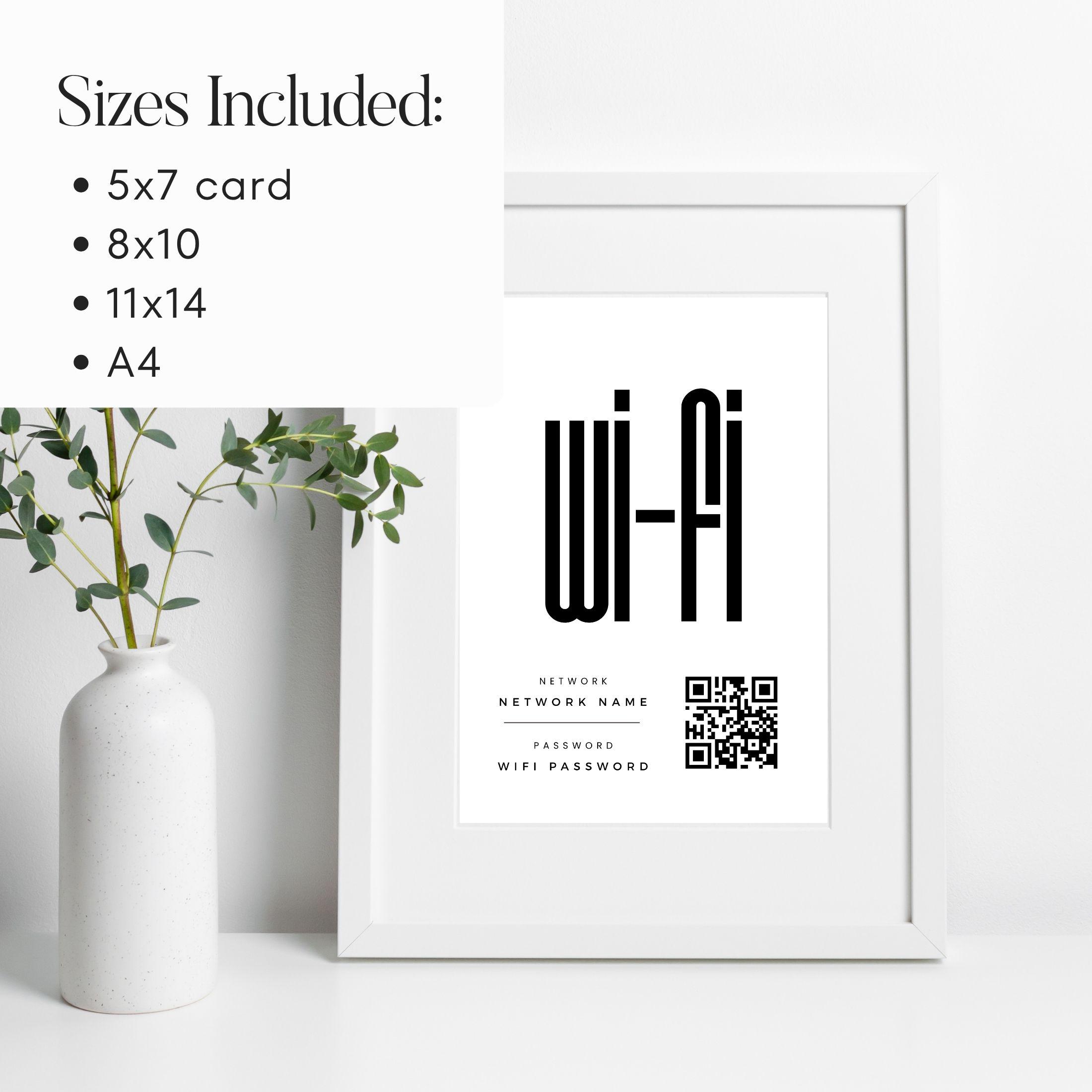 Wifi Qr Code for Airbnb, Editable Canva Template, Wifi Password Sign Qr ...