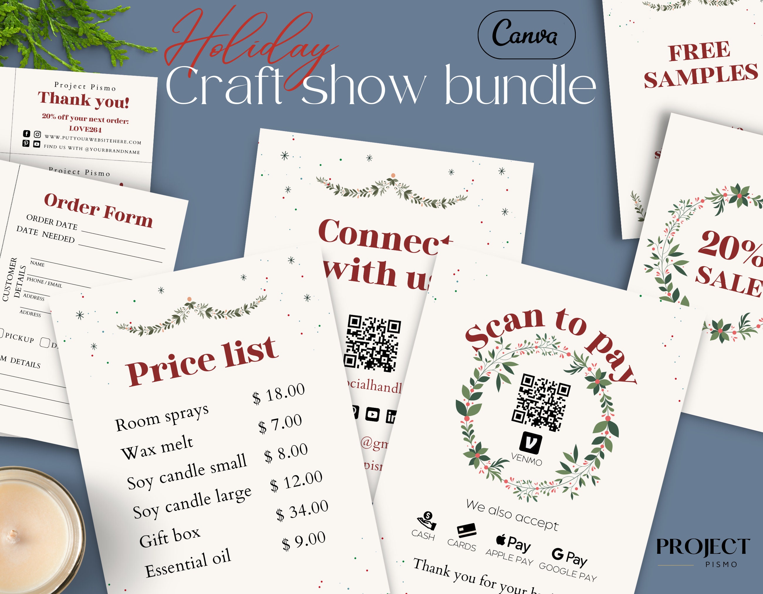 Craft Fair Display Signs Template for Holiday Market Show Etsy