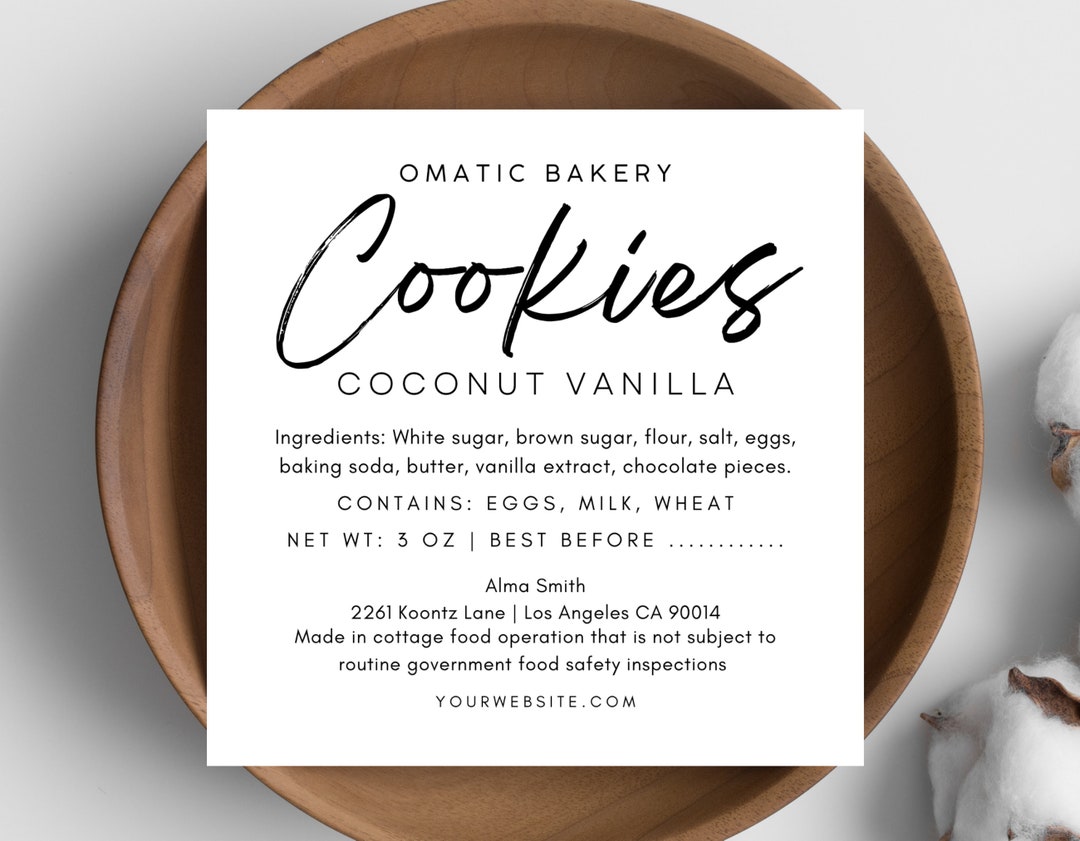 Home Baked Goods Label, Cottage Food Law Label Template Canva, Cupcake Home Baked Goods Label, Cottage Food Law Label Template Canva, Cupcake