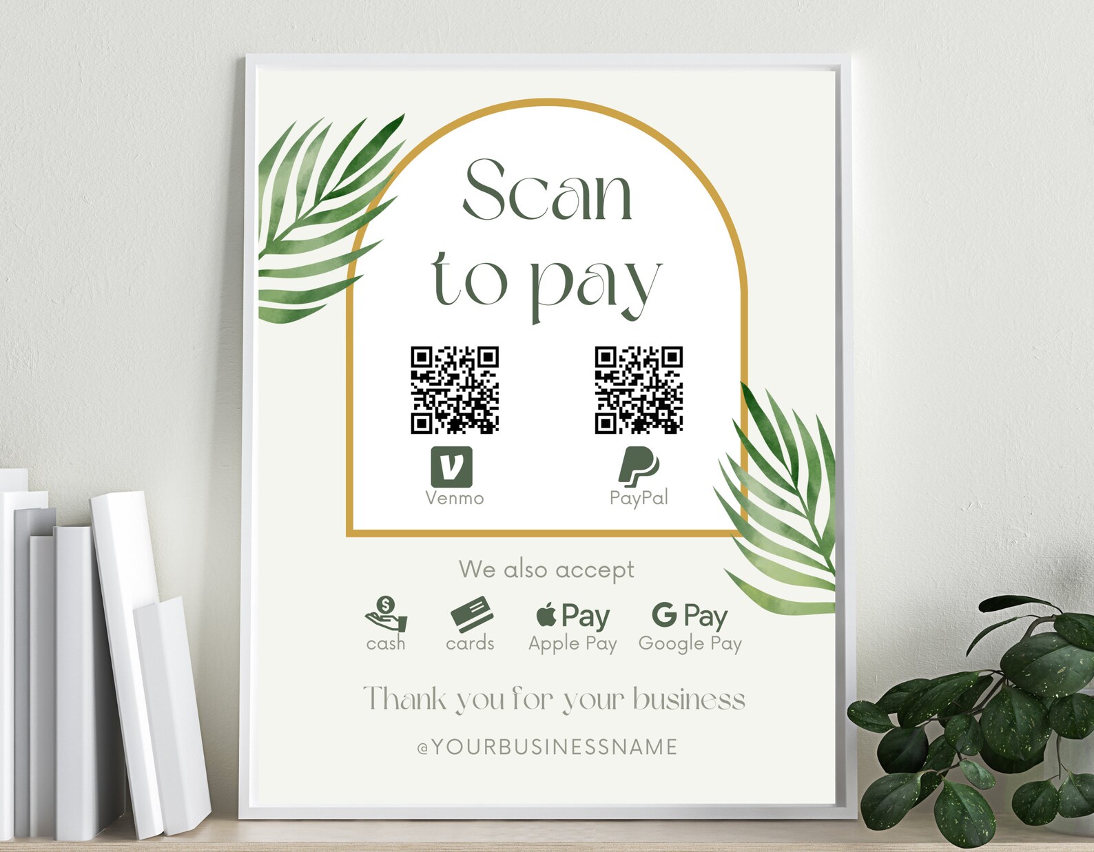 Scan to Pay Sign Printable Poster for Contactless Payments - Etsy