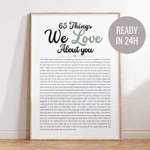 65 CHOSES que nous aimons chez vous ; 65e anniversaire de naissance ; Cadeau pour tante ; Cadeau pour grand-mère ; 65e anniversaire de maman ; Cadeau pour maman ; cadeaux pour 65 ans ; Pour elle