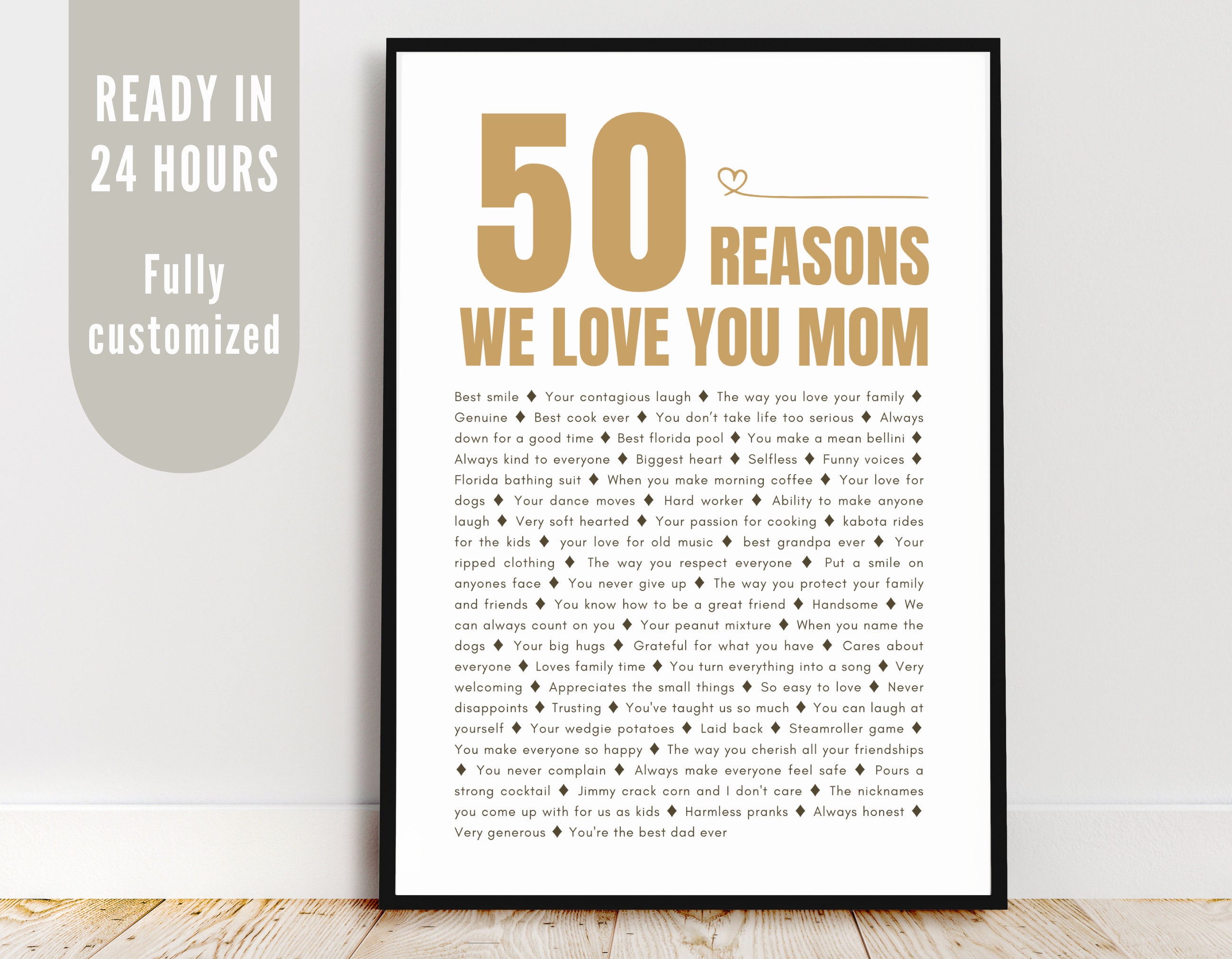 50 Reasons We Love You Photo Canvas, Personalized 50th Birthday Gift For  Grandma, Gifts For 50th Birthday Woman - Best Personalized Gifts for  Everyone