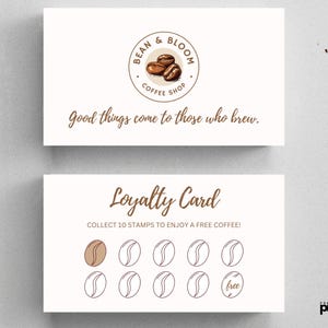 Modèle de carte de fidélité café, carte de récompenses pour café, carte perforée client, carte de récompenses, carte perforée café, carte tampon, carte grains de café