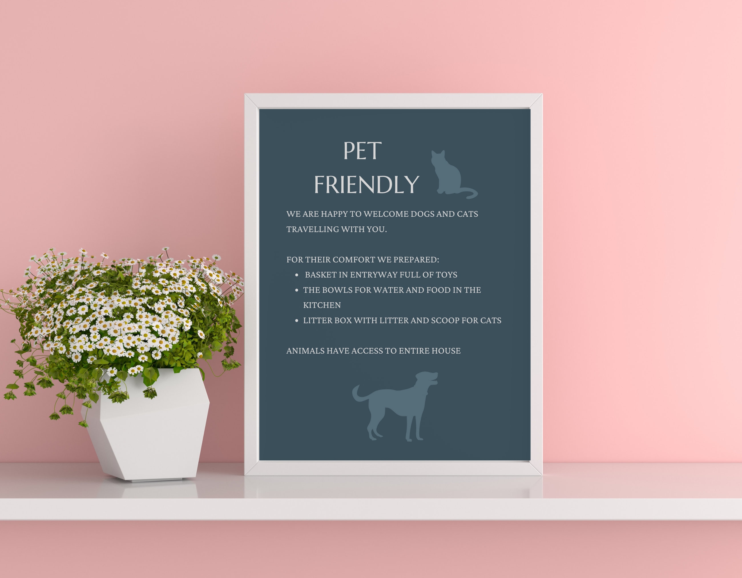Pet Friendly Airbnb Sign Template Elegant Short Term Rental Etsy