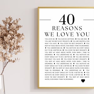 Reasons Why I Love You, Personalised Valentines Day Gift, Gift for