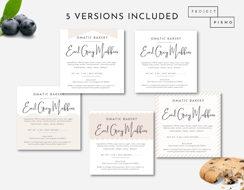 Editable Food License Label Template Custom Cottage Law Etsy