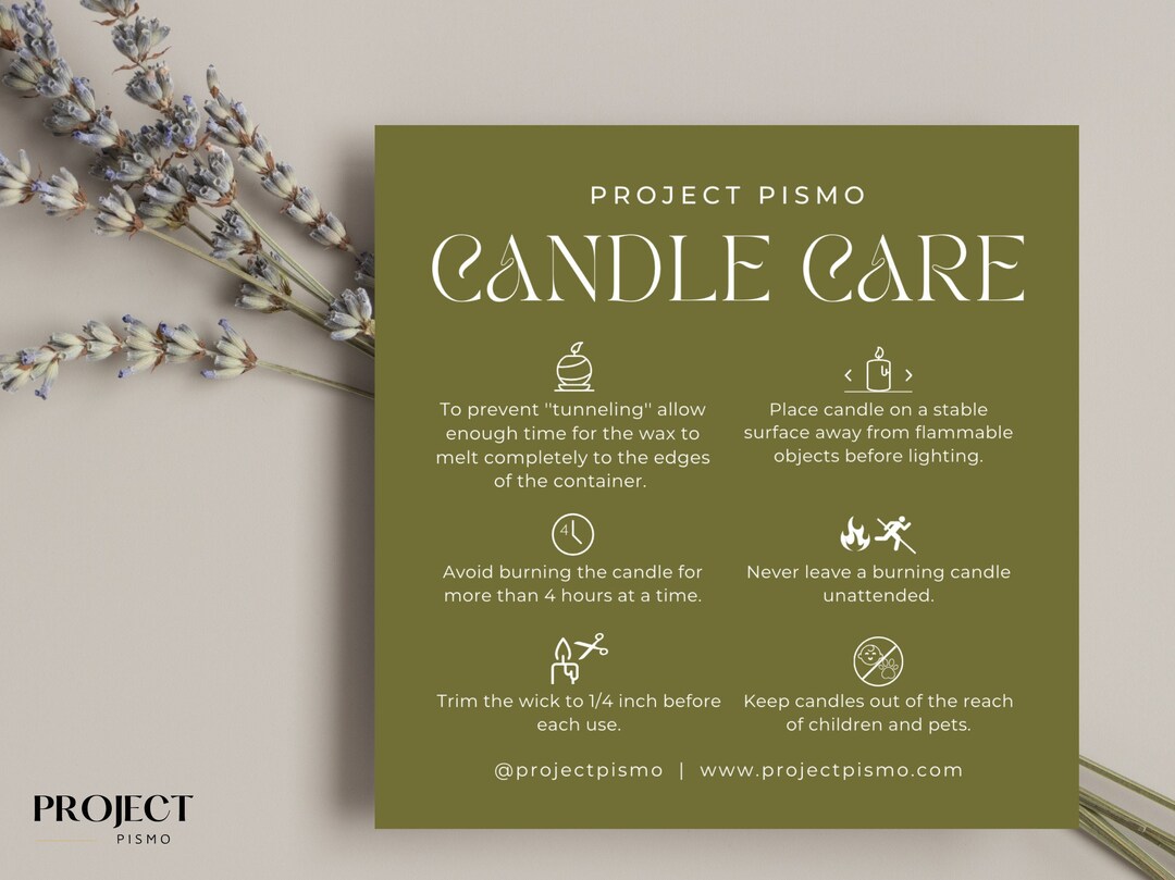 Candle Care Package Insert Note With Instructions, Simple Thank You ...