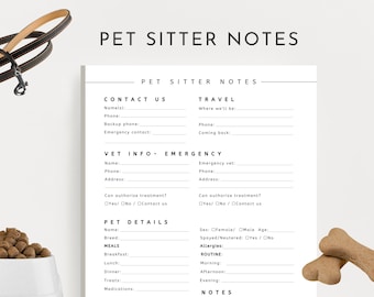 Printable Pet Sitter Instructions: Dog & Cat Care Forms (PDF)