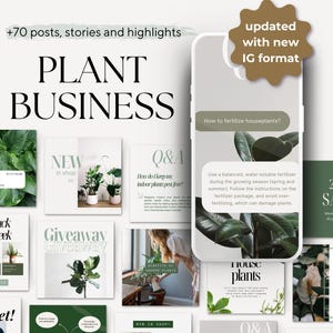 Plant Shop Instagram Template Bundle: Editable Posts & Stories (Canva)