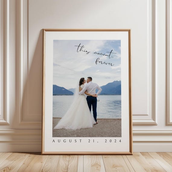 First Anniversary Photo Gift for Wife, Printable Wedding Photo - Main Image