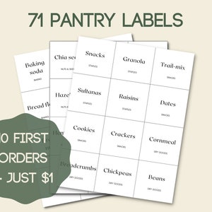 Elegant Pantry Labels: Modern Kitchen Organization Stickers (PDF Download)