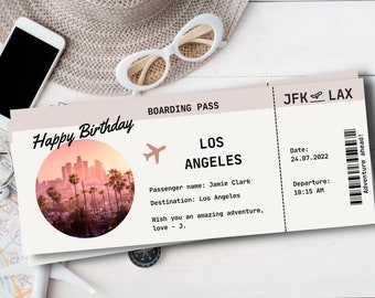 DIY Boarding Ticket Template, Editable Boarding Pass, Fake Plane Ticket, Gift Trip Airplane Flight, Holiday Gateway for Anniversary, Print