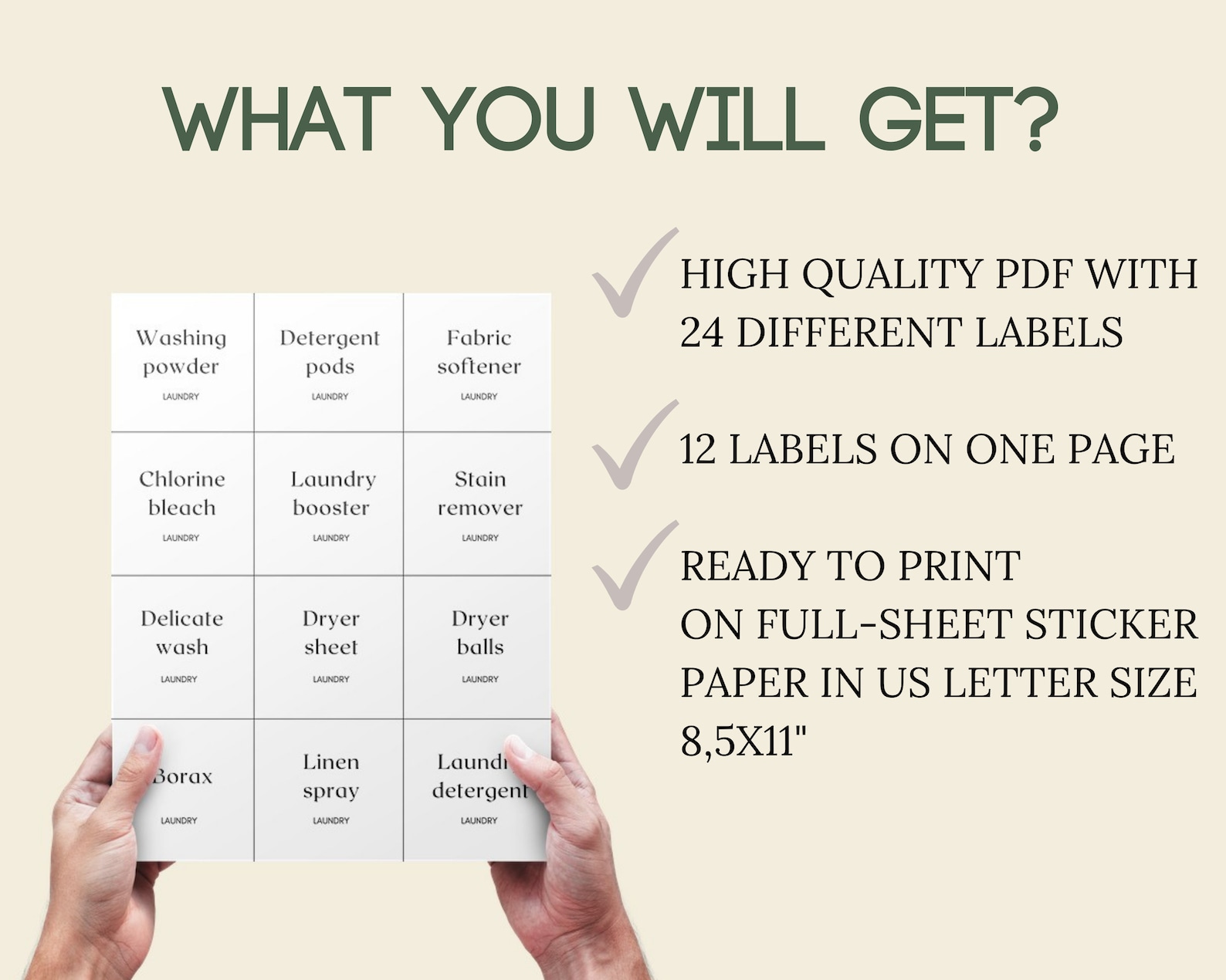 Laundry Labels Printable Pdf Organization Stickers Template | Etsy
