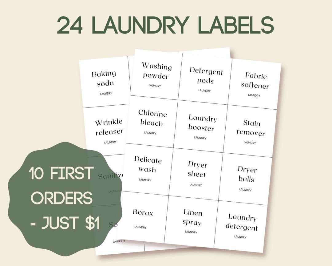 Laundry Labels Printable Pdf, Organization Stickers Template, Labels