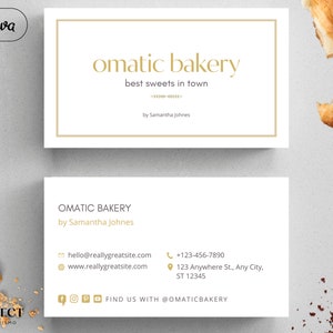 Sjabloon visitekaartjes Canva voor thuisbakkerij QR-code, direct downloaden, bewerkbare kaart voor kleine bedrijven, personal brand Craft Vendor