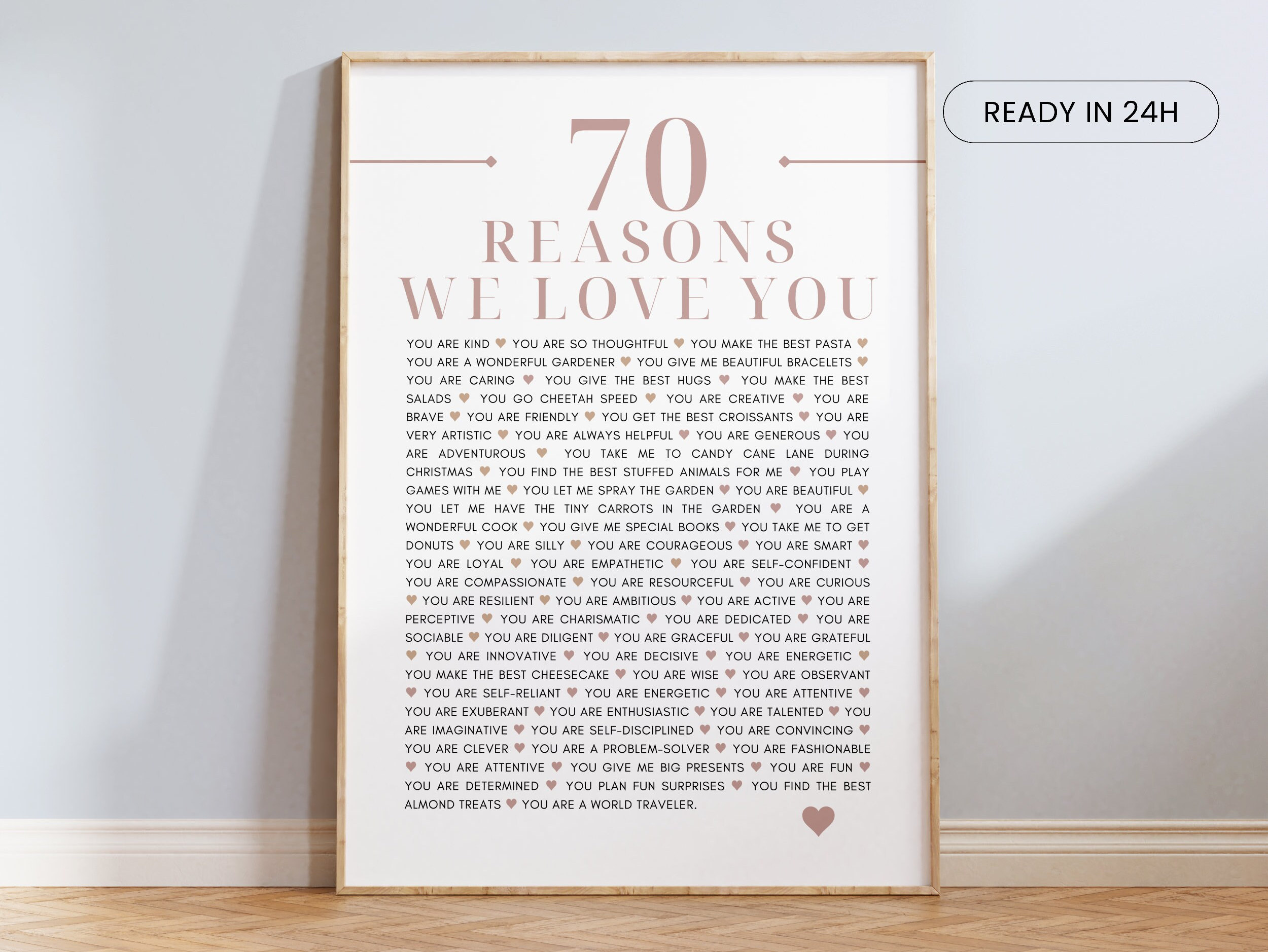 20 30 40 50 60 70 80 90 Reasons We Love You Birthday 