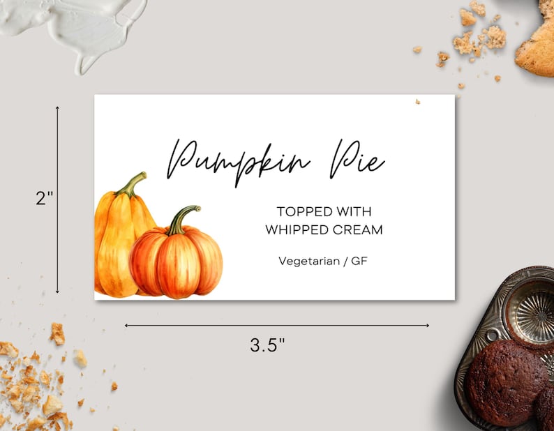 Editable Thanksgiving Food Tent Template, Fall Pumpkin Season Buffet