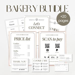 Home Bakery Business Bundle: Preisliste, Scan-to-Pay-Schilder, Preisschilder, Etiketten, Social Media, Bäckerstand-Vorlagen