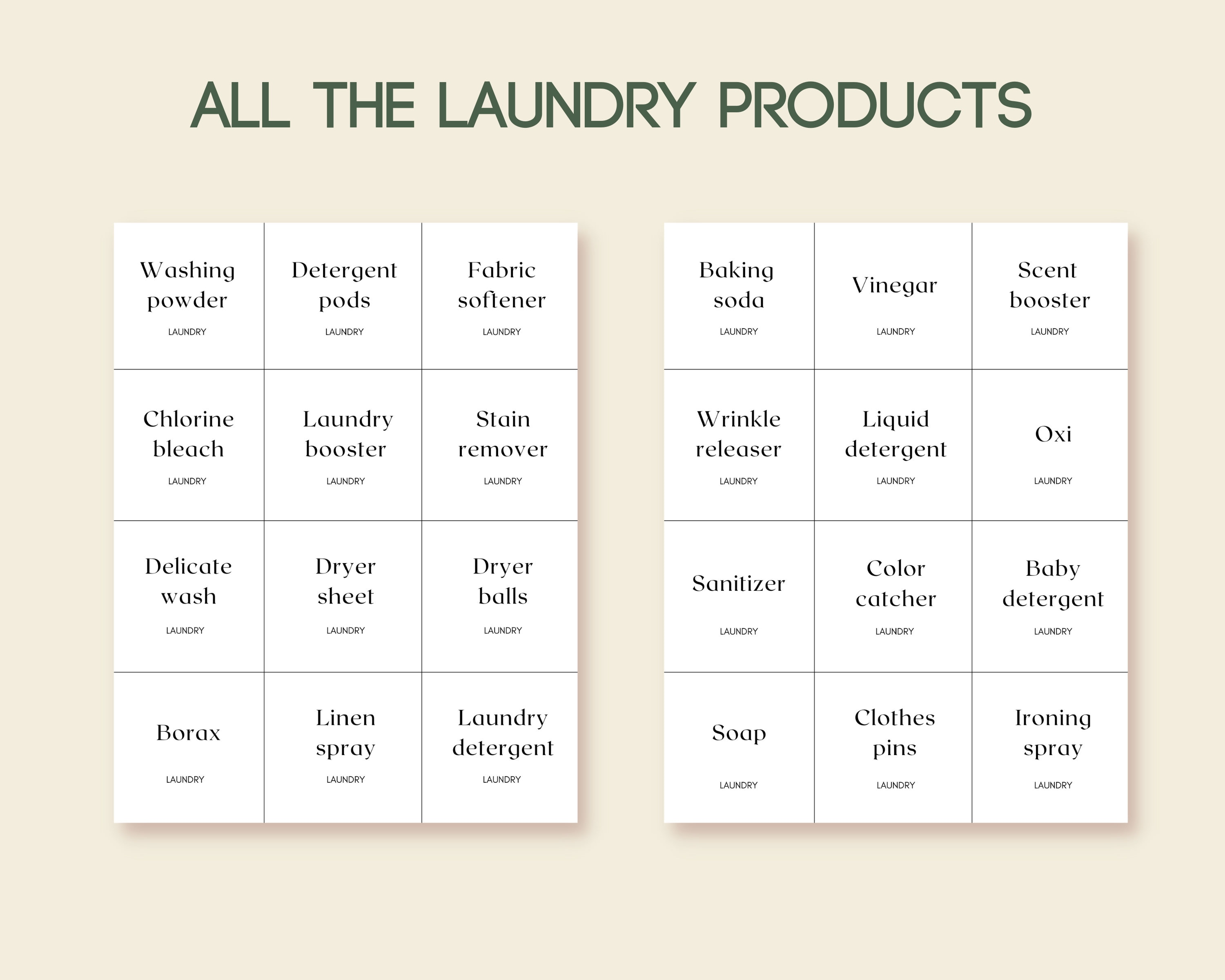 Laundry Labels Printable Pdf Organization Stickers Template - Etsy