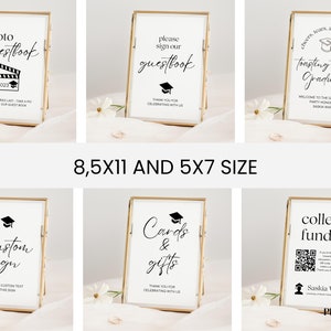 Graduation Signs Bundle Template, Printable Grad Party Bundle ...