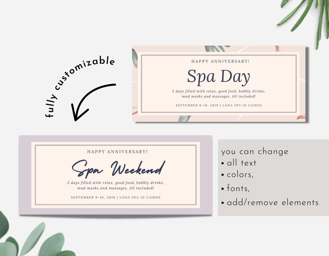 Elegant Coupon Template Editable Voucher Printable Surprise - Etsy