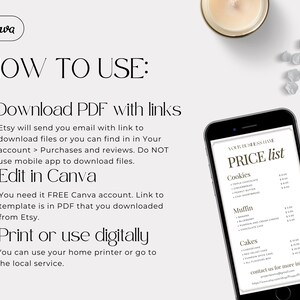 Bakery Price List Template, Home Baked Local Market Menu, Home Bakery