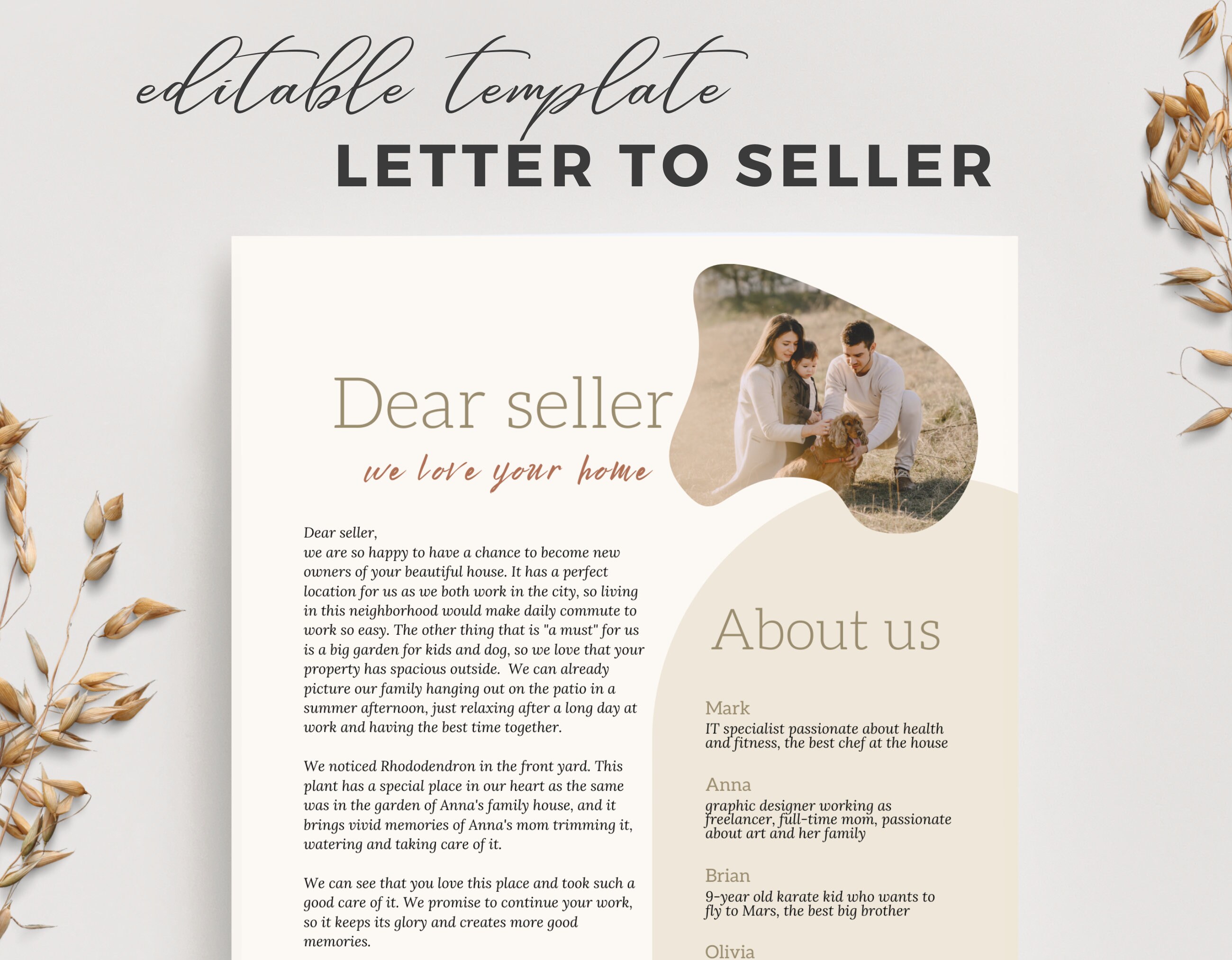 Letter to Seller Template Home Offer Letter Buying a House Etsy