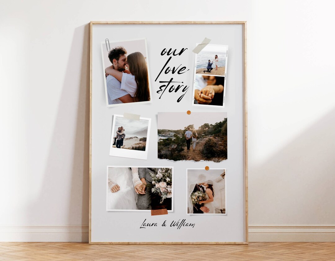 Couple Picture Collage Memorable Gift for Partner Print, Gift for Him ...