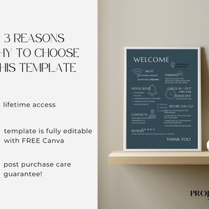 Editable Airbnb Welcome Sign Template: Vacation Rental Poster (Digital Download) image 9