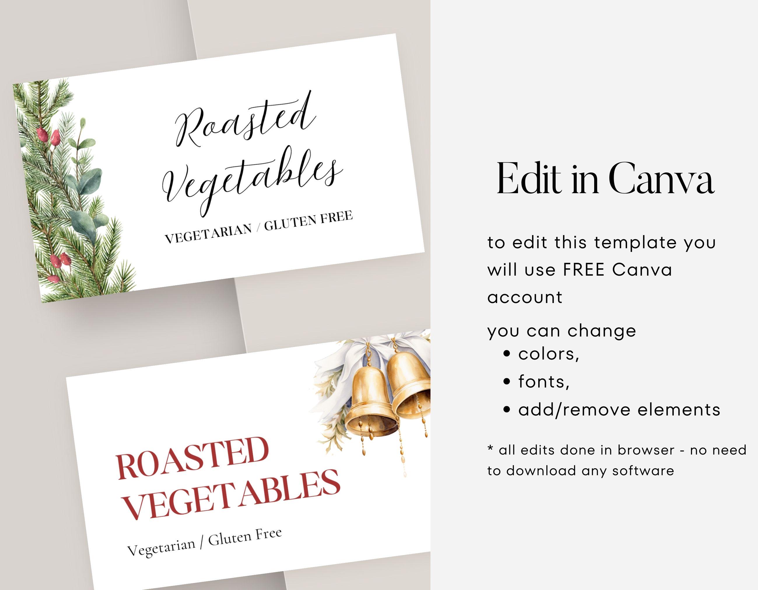 Editable Christmas Food Labels Printable – Elegant Golden Bell, Holiday ...