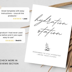 Hydration Station Sign: Minimalist Wedding Bar Decor (printable ...