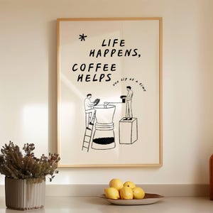 Coffee Lover Club Digital Print, Minimalist Coffee Poster, Aesthetic Kitchen Coffee Bar Decor, Moka Pot Espresso Wall Art, Coffee Lover Gift
