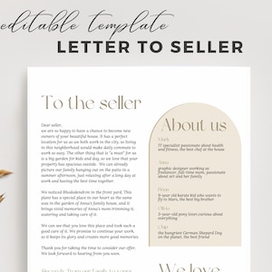 plantilla de carta para comprador de vivienda sin foto, carta de oferta al vendedor, diseño editable en canva, compra de casa familiar, propuesta editable al propietario