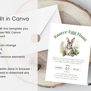 Printable Easter Egg Hunt Invitation, Easter Party Invite Template ...