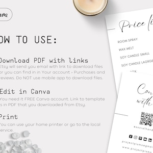 Craft Show Price List and Scan to Pay signs, Editable templates, Local Market Vendor Signs, Craft fair QR code poster, Farmers market booth image 9