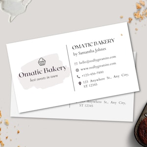 Modèle de cartes de visite Canva for Home Bakery QR Code, téléchargement immédiat, carte modifiable pour les petites entreprises, vendeur d'artisanat de marque personnelle